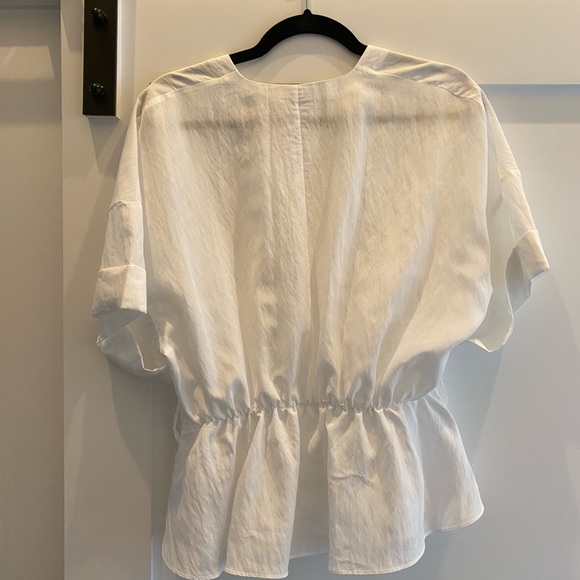 VINCE belted Tencel Lyocell-blend white Blouse Small - Picture 5 of 9
